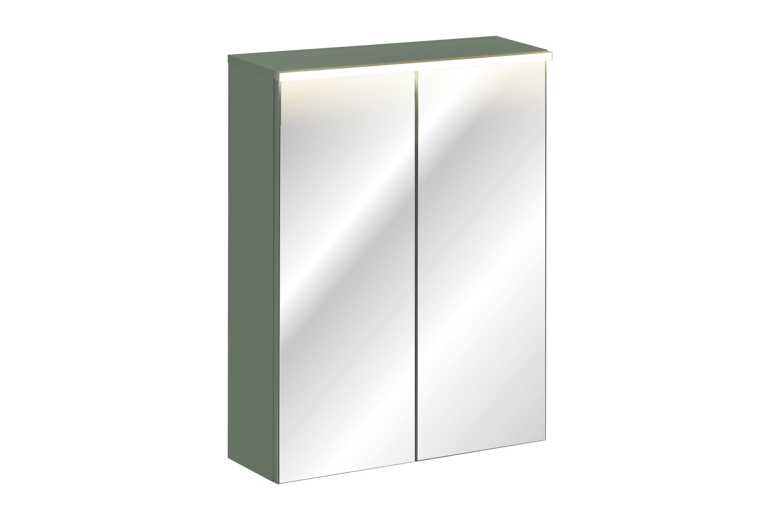 SOMBRA GREEN fürdőszoba bútor 60 cm-es bútorgarnitúra fekete SKY mosdóval és tükrös szekrénnyel – SET-SOG 60CM SKY MC LED-világításos tükrös szekrény 60 cm, 2 ajtós – GREEN UN 84-60-2D